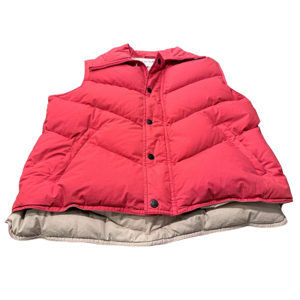 EXCALIBUR Red Quilted Down Vest Full Zip Collar Lined Warm back to future‎ M 2b3